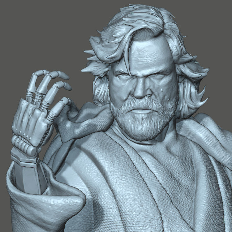 3d打印图纸模型数据STL星球大战卢克手办圆雕图F1956