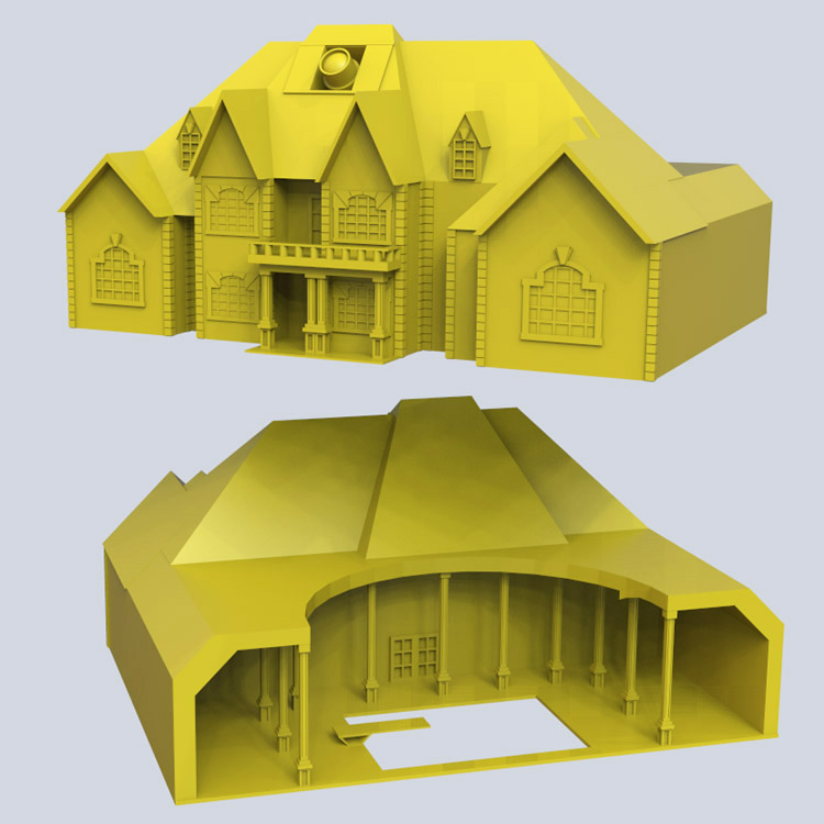 3d打印图纸模型素材小洋房STL摆件圆雕图F3091