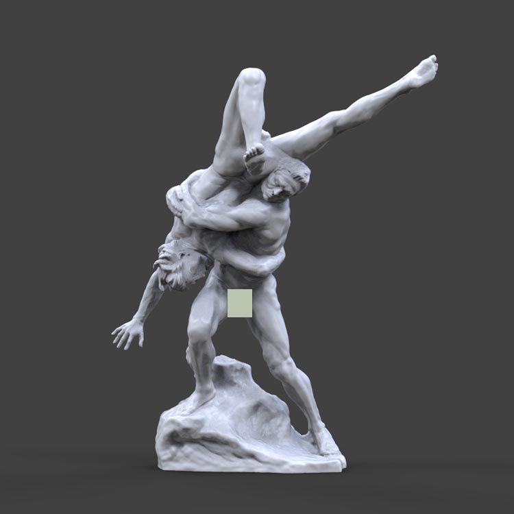 3d打印图纸模型希腊罗马雕像STL摔跤手摆件立体圆雕图F5091