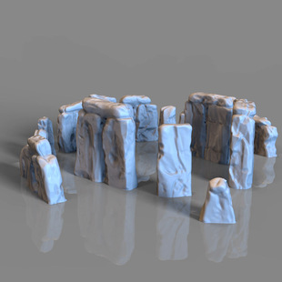 3d打印图纸模型素材英格兰巨石阵STL摆件立体圆雕图F3589