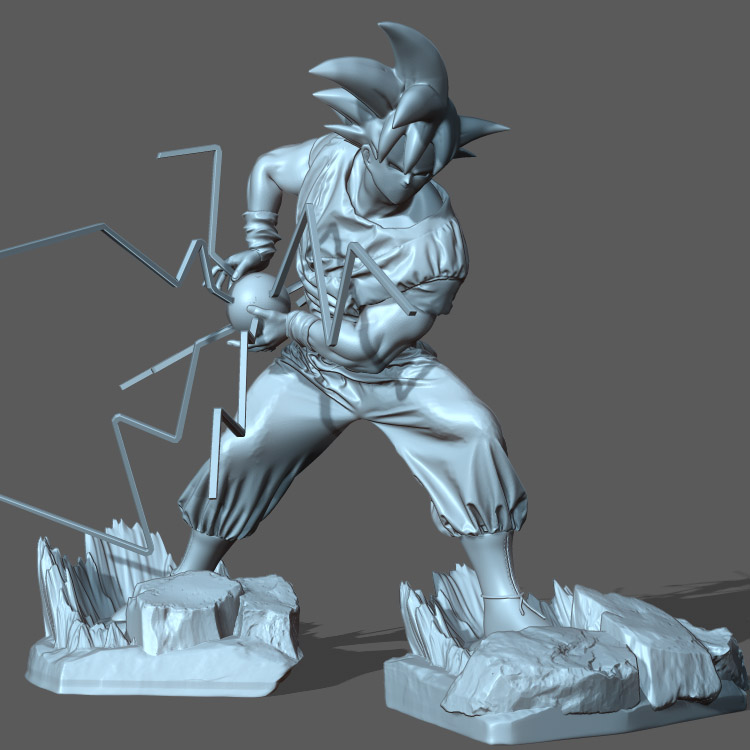 3d打印图纸模型素材数据龙珠悟空STL手办圆雕图F2067