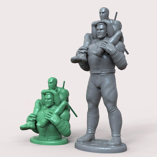 3d打印图纸模型素材文件死侍钢力士STL手办圆雕图F2592