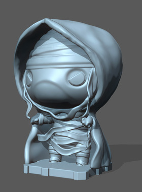 3d打印图纸模型素材数据Q版木乃伊STL手办圆雕图F2131