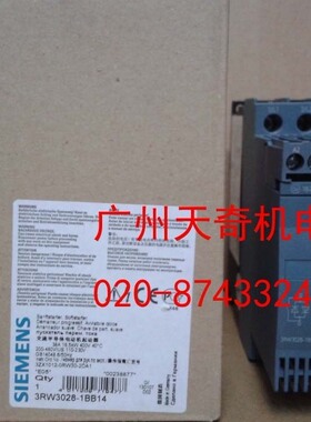 全新进口正品SIEMENS西门子软启动器 3RW4028-1BB14 18.5KW