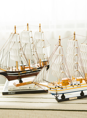 橱窗茶几木制工艺品新婚礼物帆船