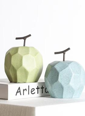 ins北欧陶瓷几何水果侘寂风摆件现代客厅桌面装饰品摆件工艺品