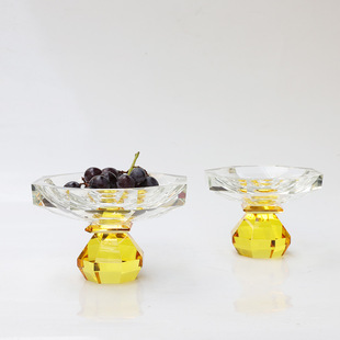 新款k9水晶果盘高级感轻奢家用零食收纳小众创意茶几装饰干果盘