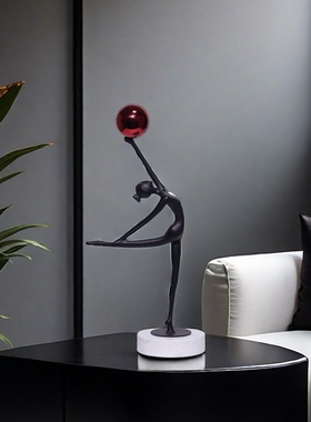 欧式轻奢抽象跳舞女孩人物艺术雕塑摆件客厅玄关样板房家居装饰品