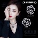 黑色玫瑰花水钻纯银针耳钉气质性感韩版 耳夹女欧美百搭项链耳饰品