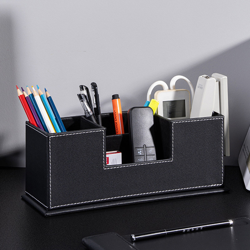 办公室桌面笔筒收纳盒创意高档文具用品多功能杂物整理盒学生摆件