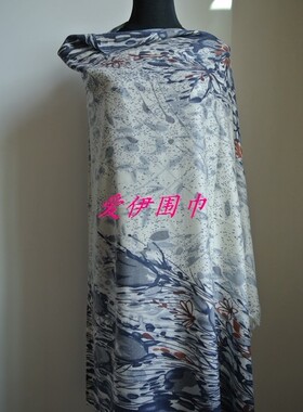 文艺戒指绒钻石纹印花披肩围巾