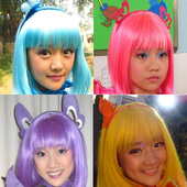 Cosplay彩色BOBO头巴拉拉小魔仙美琪假发美雪小兰严莉莉动漫假发