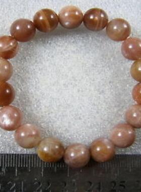 天然太阳石圆珠手链10mm/日光石154毫米/日长石25克