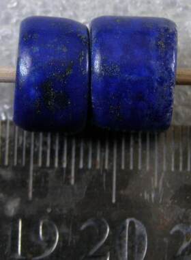 原矿纯天然青金石散珠DIY/管珠/桶珠直径12.3毫米2粒统出特价
