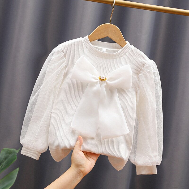 女童上衣长袖洋气时髦中大童打底衫春秋儿童女孩春装纯棉弹力t恤8