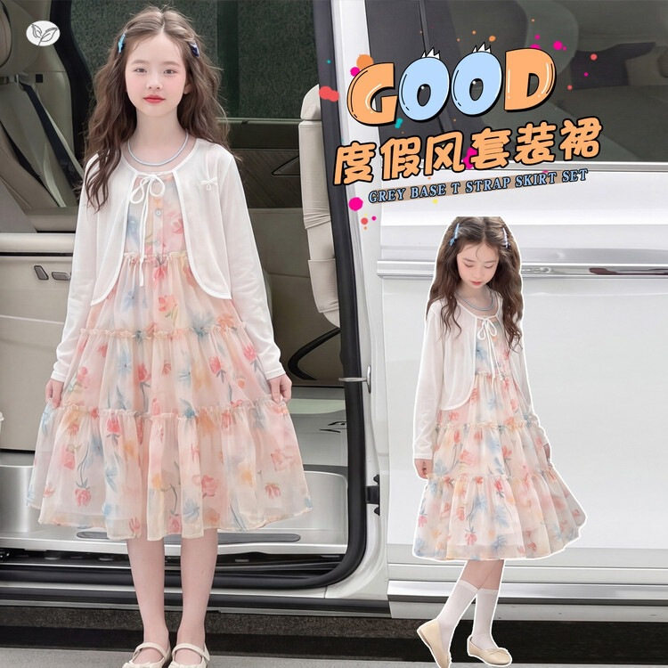 女童夏季连衣裙2026新款中大童韩版碎花公主裙儿童薄款透气纱裙潮