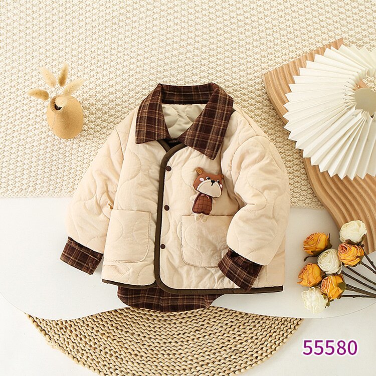 秋冬新款童装儿童加棉加绒外套  休闲百搭男女童冬季保暖夹克棉衣