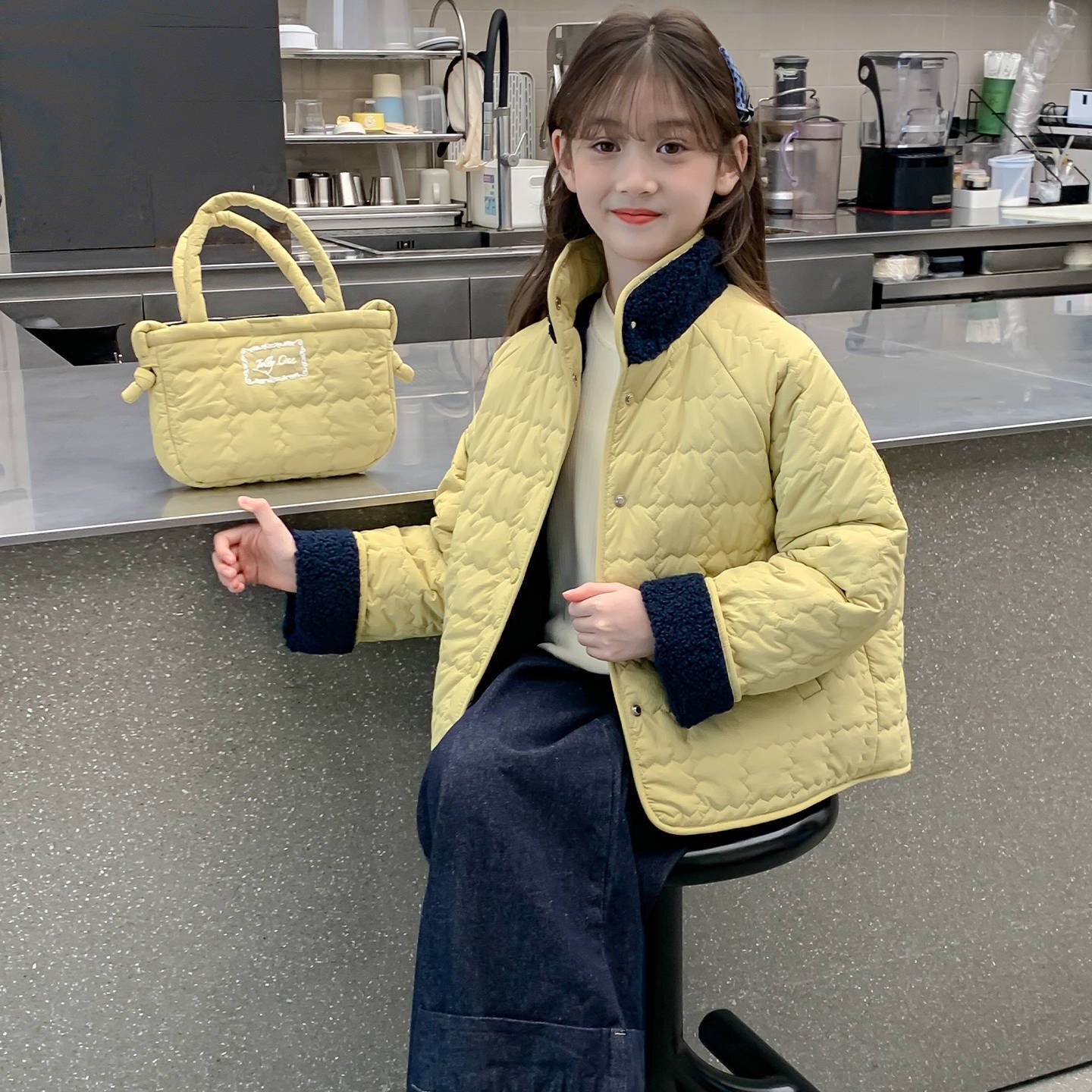 女童秋冬装外套2025新款洋气童装女孩夹棉衣服冬季摇粒绒加厚薄款