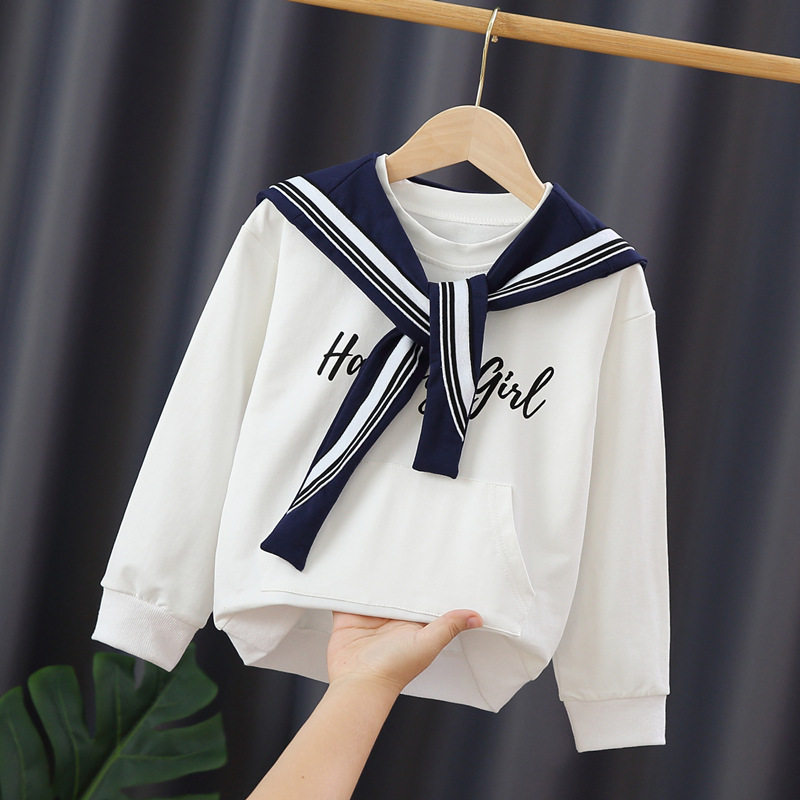 女童卫衣春装纯棉外套中大童学院风韩国洋气儿童春秋长袖百搭上衣