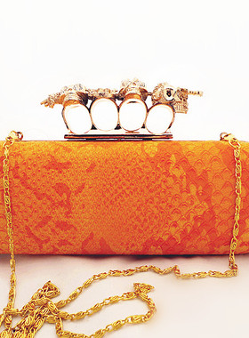 小包包迷你包邮欧美奢华仿蛇皮骷髅镶钻时尚女包晚宴包手包