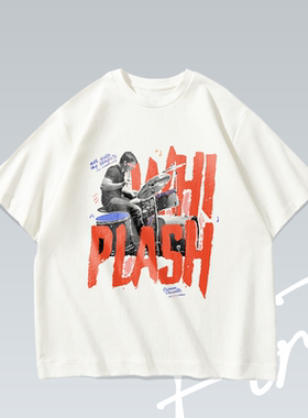 爆裂鼓手Whiplash电影美式落肩印花原创T恤男女百搭宽松短袖