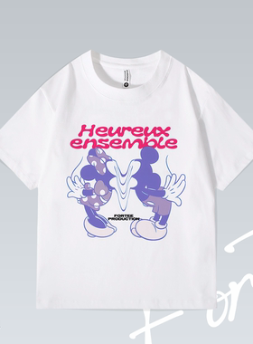 Fortee 融化米奇Mickey潮玩街头复古潮流印花重磅T恤男女宽松短袖