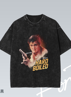 Fortee 辣手神探 周润发 港片电影美式水洗重磅T恤男女宽松短袖