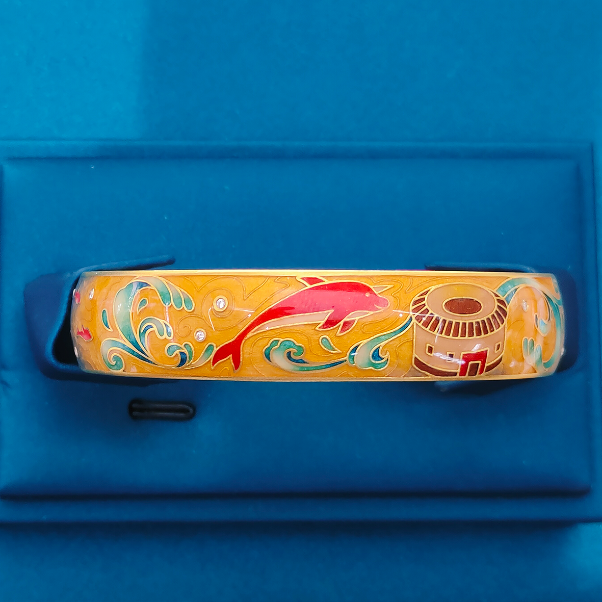 梦幻世界岩彩画珐琅足金999手镯