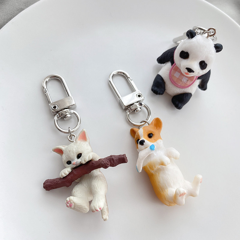 고양이 키 체인 여성 귀여운 작은 펜던트 인형 자동차 보호 커버 무선 헤드폰 AIRPODS2 트렌디 쉘 펜던트