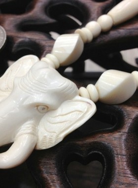 泰国白色手工雕刻波西米亚风套链