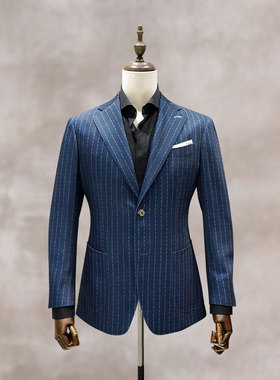 FU*KYOU嘴炮同款蓝色米兰修身量身定做上海实体全国免费上门西装