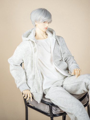 现货bjd娃衣尺码全灰色运动衫