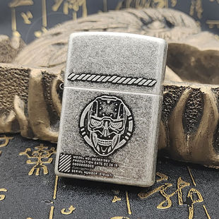 ZIPPO 终结者合作系列古银蚀刻 亡灵元 素防风 原装 正版 之宝打火机