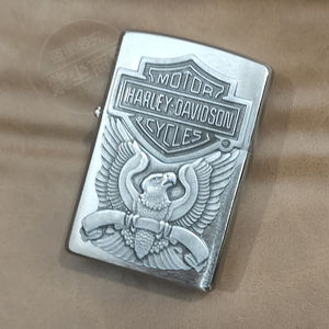正品ZIPPO 专柜原装芝宝打火机 经典拉丝贴章哈雷展翅鹰200HDH284