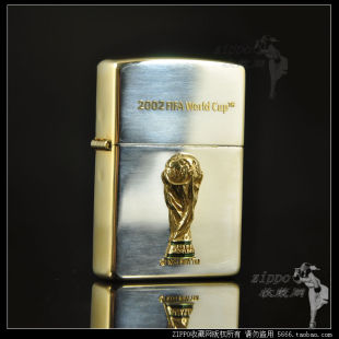 老机珍藏2002年 ZIPPO 日韩世界杯限量大力神 原装 芝宝打火机正版