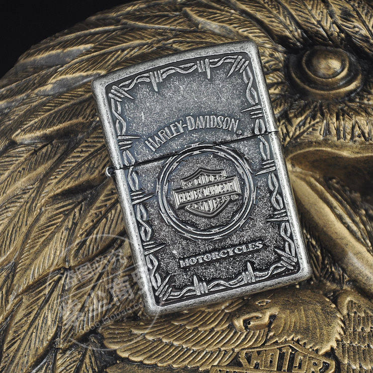 芝宝打火机正版 原装ZIPPO 日版哈雷经典盾标古银古铜 HDP67 68