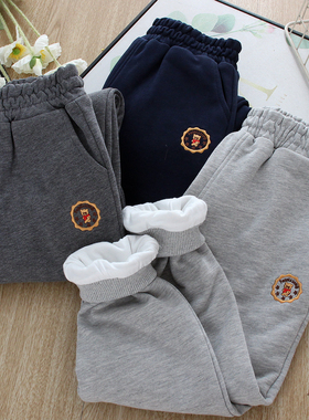 男女童纯棉双层运动裤25深秋初冬款中大童洋气百搭裤儿童休闲长裤