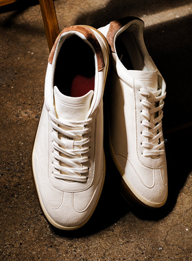 复刻LP真皮德训鞋Tennis Walk休闲系带老钱风小白鞋男情侣款板鞋