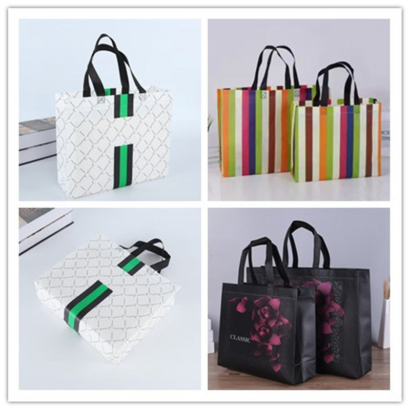 现货无纺布袋覆膜皮草羽绒服男女装服装手提袋鞋子礼品袋订制logo