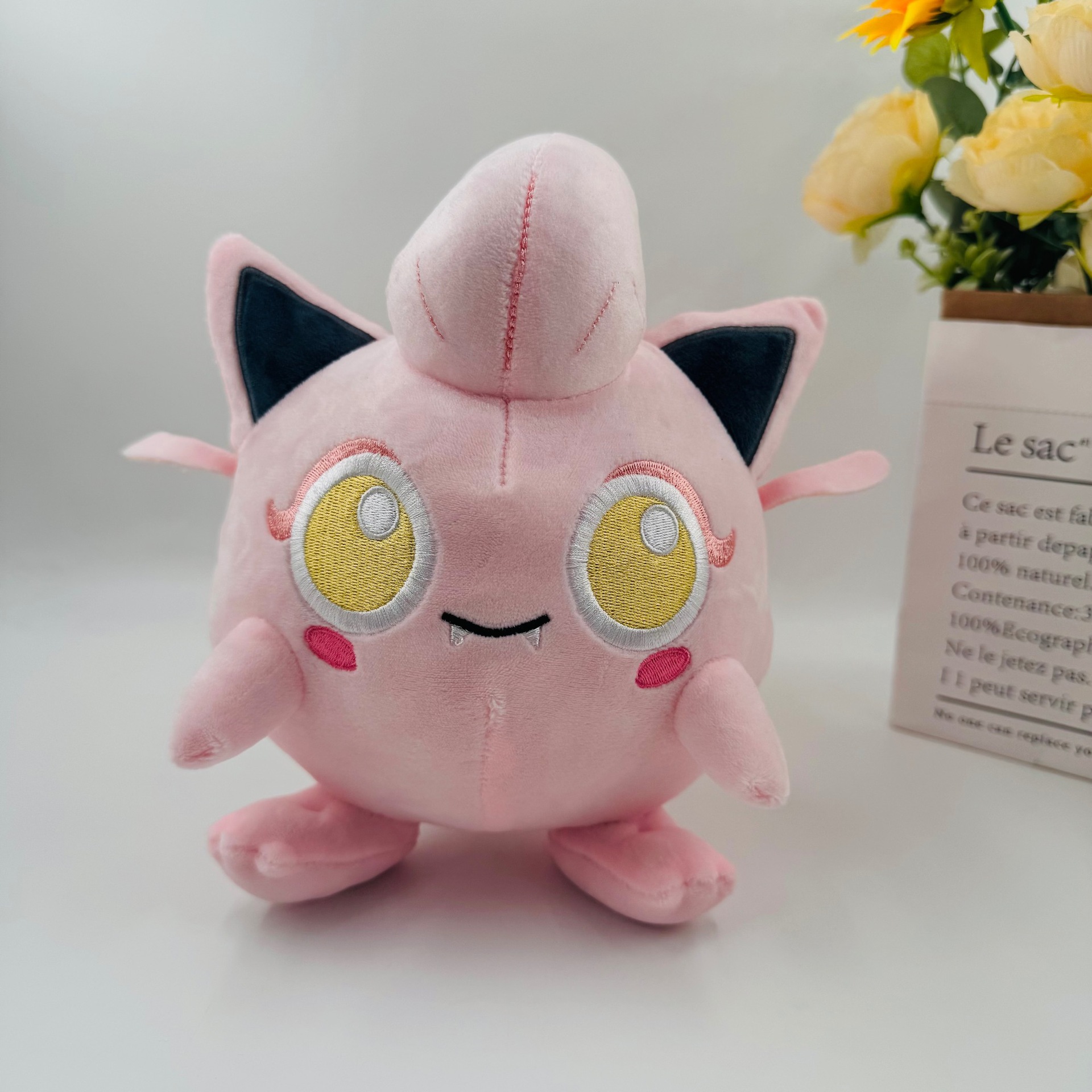 新款20cm小号吼叫尾粉色波波球可爱卡通毛绒公仔带吊牌