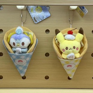 小号17cm波加曼比卡丘可丽饼造型玩具可爱毛绒公仔包挂件包包挂饰