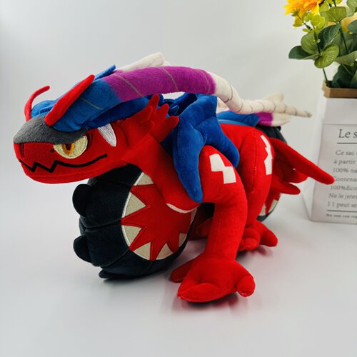 36cm红色神兽故勒顿摩托车态koraidon&miraidon plush毛绒公仔