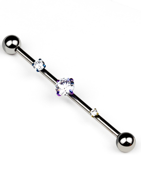 穿刺F136钛合金多孔耳桥3孔耳桥可diy自由搭配14G16G长杆耳骨钉