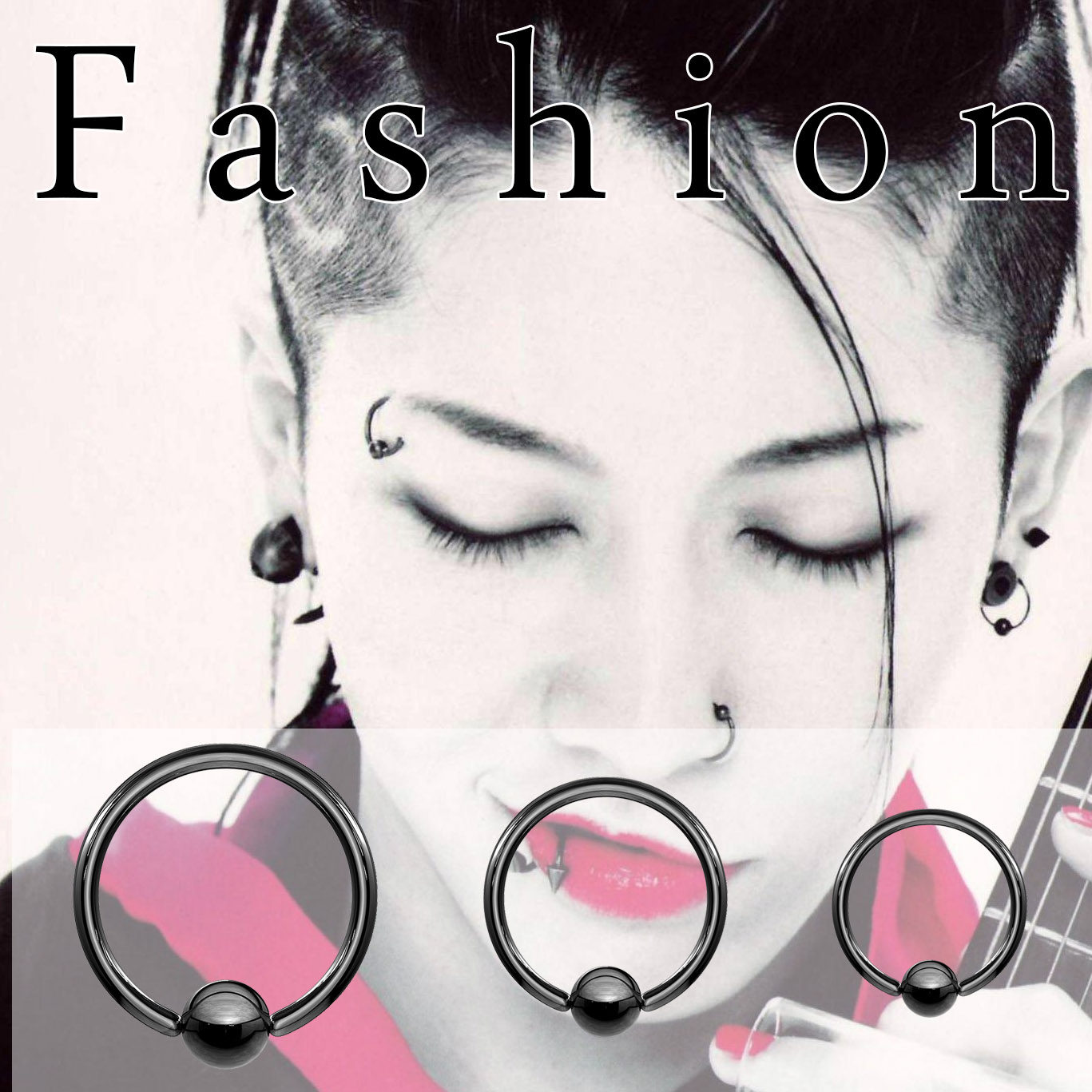 钛钢 男款眉钉脐环耳钉乳环鼻钉耳骨钉黑色2个尺寸可选