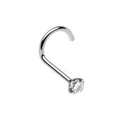 不掉钻 鼻环 钛钢不过敏鼻钉鼻环耳钉鱼钩形弯 高档锆石 仿真钻