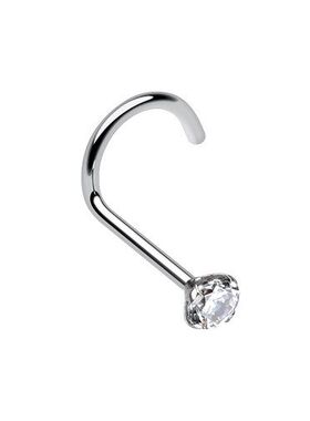 不掉钻 高档锆石 仿真钻 钛钢不过敏鼻钉鼻环耳钉鱼钩形弯的鼻环