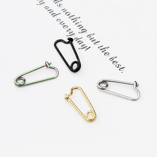 欧美时尚耳钉新款创意可爱个性奇趣回形针钛钢眉钉朋克乳钉耳饰女