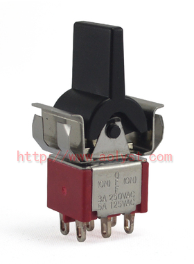 钮子开关　电源开关 SH开关 T80-R  六脚三档双复位 R8018A