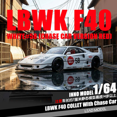 【顺丰】现货|LBWK F40 COLLET #58 白色 1/64合金车模型INNO
