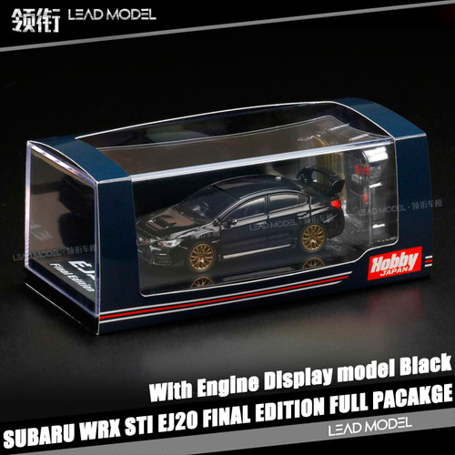 现货|SUBARU WRX STI EJ20 FINAL 黑色 Hobby 1/64 斯巴鲁车模型